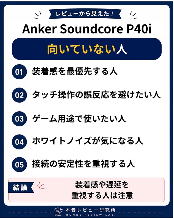 anker-soundcore-p40i　向いていない