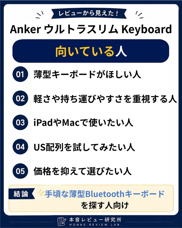 Anker ウルトラスリム Keyboard 向いている人