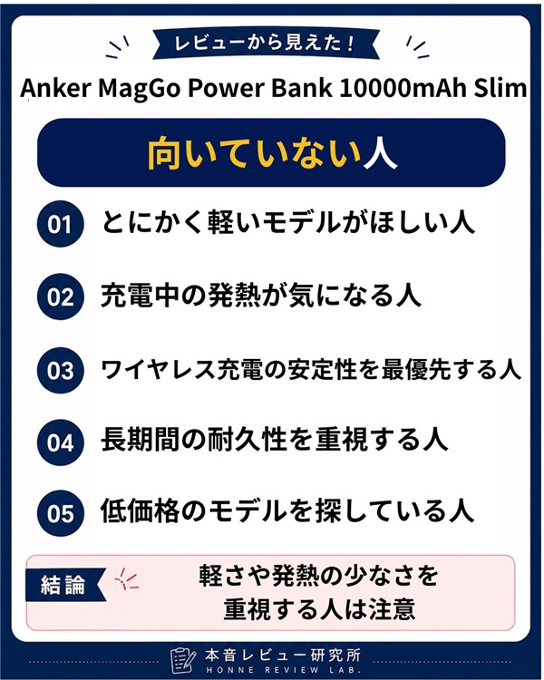 Anker MagGo Power Bank 10000mAh Slim 向いていない人