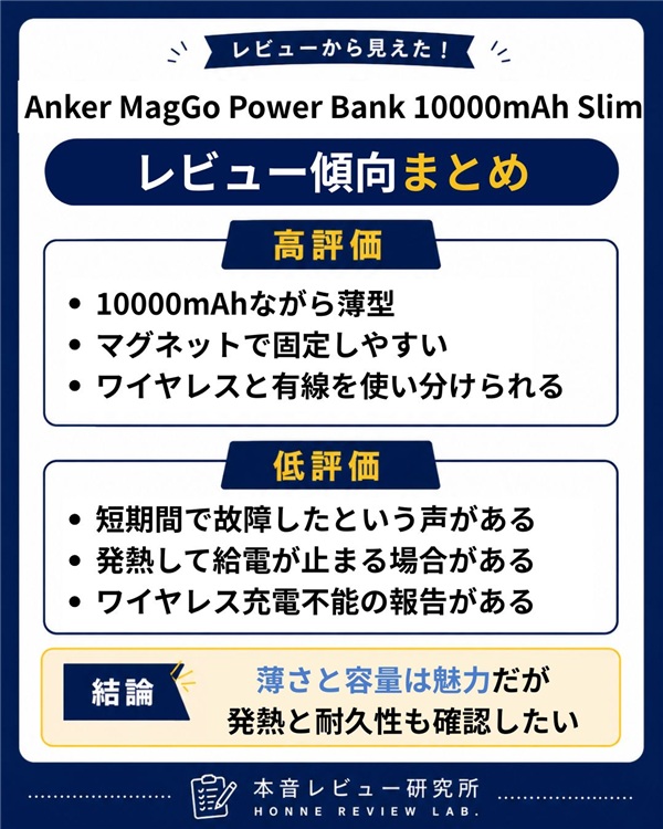 Anker MagGo Power Bank 10000mAh Slim まとめ