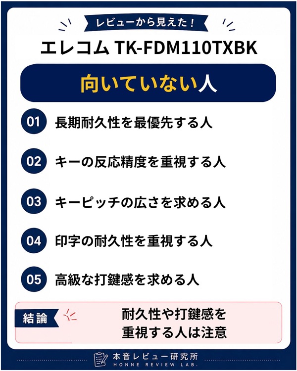 エレコム TK-FDM110TXBK　向いていない人