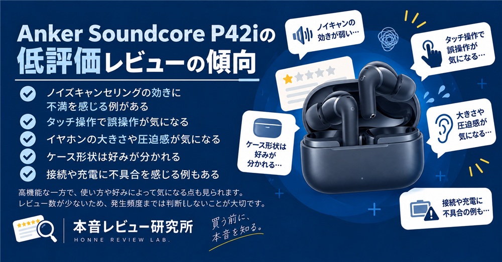 Anker Soundcore P42i　低評価レビューの傾向